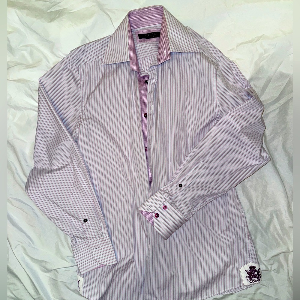 Coogi Luxe striped men’s medium dress shirt